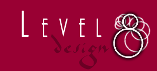 Level 8 Design Logo, also link back to home page