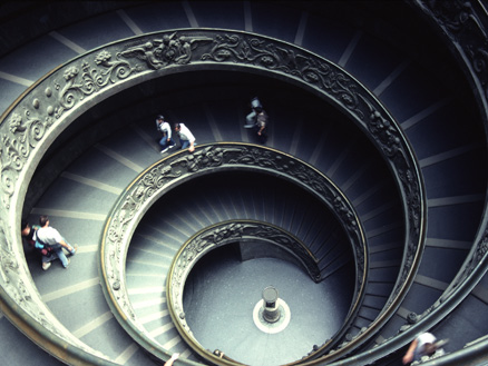 Image of circular stairs ascending up